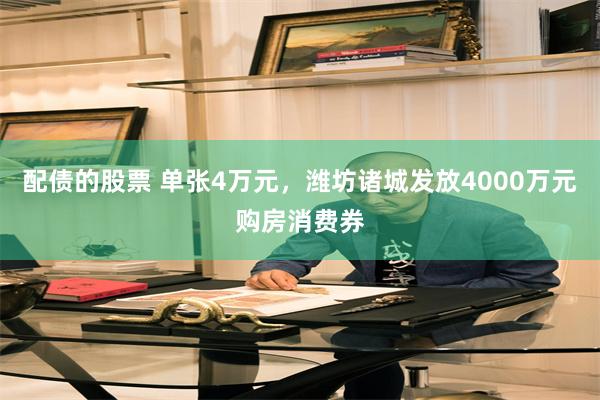 配债的股票 单张4万元，潍坊诸城发放4000万元购房消费券