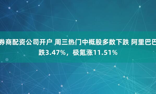 券商配资公司开户 周三热门中概股多数下跌 阿里巴巴跌3.47%，极氪涨11.51%