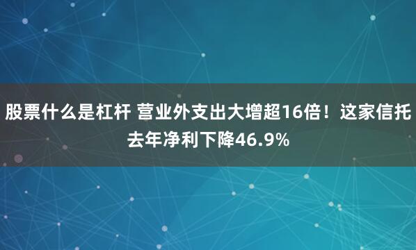 股票什么是杠杆 营业外支出大增超16倍！这家信托去年净利下降46.9%