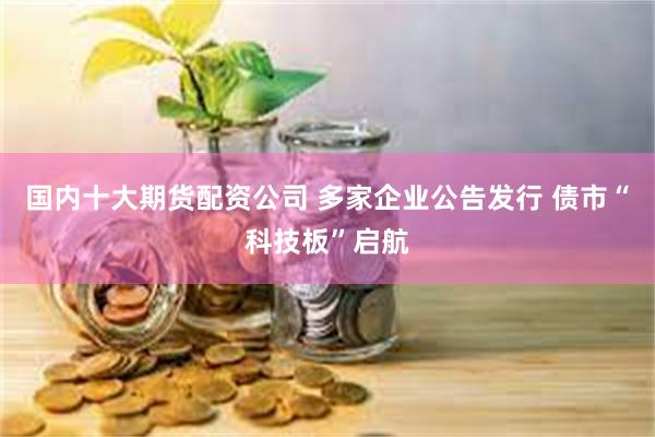 国内十大期货配资公司 多家企业公告发行 债市“科技板”启航