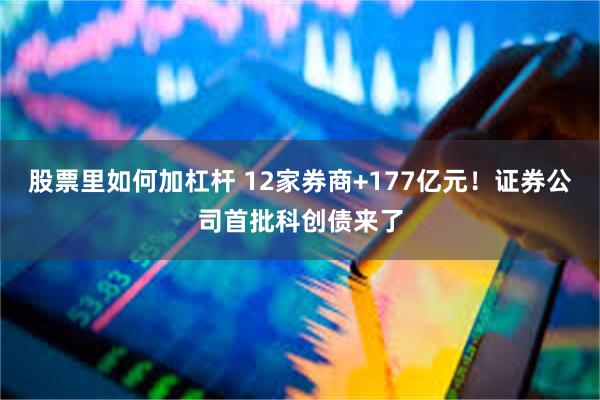 股票里如何加杠杆 12家券商+177亿元！证券公司首批科创债来了