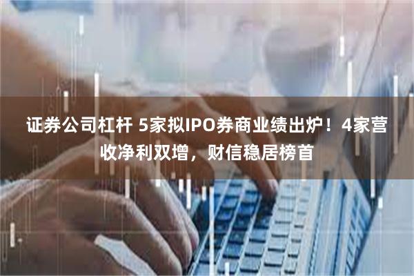 证券公司杠杆 5家拟IPO券商业绩出炉！4家营收净利双增，财信稳居榜首