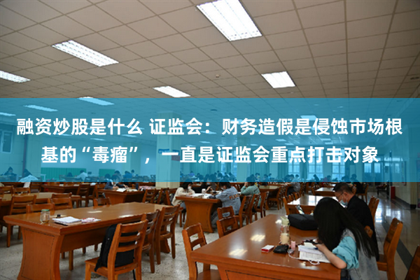 融资炒股是什么 证监会：财务造假是侵蚀市场根基的“毒瘤”，一直是证监会重点打击对象