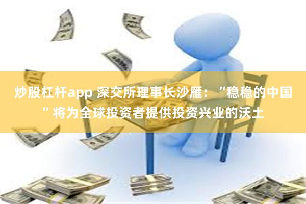 炒股杠杆app 深交所理事长沙雁：“稳稳的中国”将为全球投资者提供投资兴业的沃土