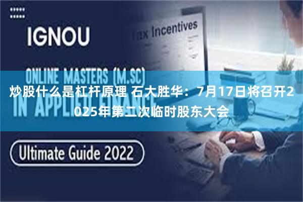 炒股什么是杠杆原理 石大胜华：7月17日将召开2025年第二次临时股东大会