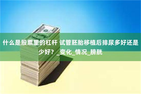 什么是股票里的杠杆 试管胚胎移植后排尿多好还是少好？_变化_情况_膀胱