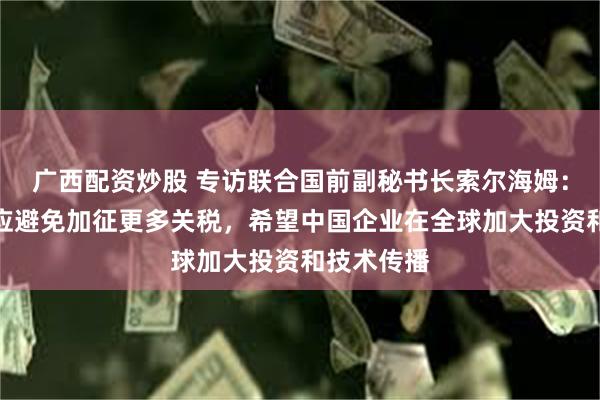 广西配资炒股 专访联合国前副秘书长索尔海姆：绿色领域应避免加征更多关税，希望中国企业在全球加大投资和技术传播