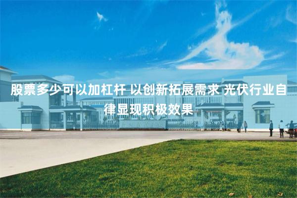 股票多少可以加杠杆 以创新拓展需求 光伏行业自律显现积极效果